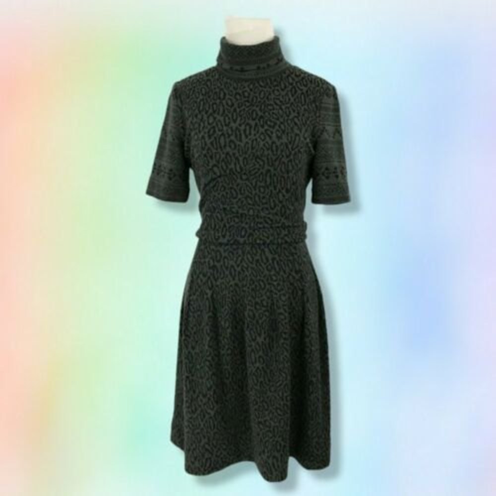 Cut25 Sweater Dress Size 4  Animal Print‎ Gray Empire Waist whimsygoth witchy